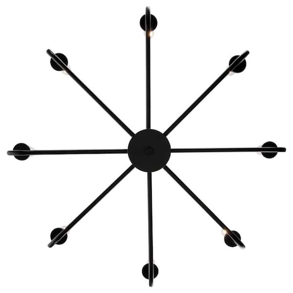 8-Light Black Candle Chandelier Light Fixture