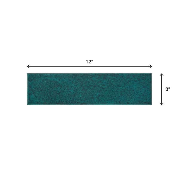 LuxeCraft Arteko Deep Teal 3 in. x 12 in. Glazed Wall Ceramic Tile (12 sq. ft./case)