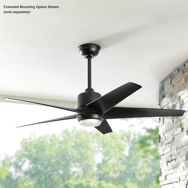 Mena 54 in. White Color Changing Integrated LED Indoor/Outdoor Matte Black Ceiling Fan with Light Kit and Remote Control