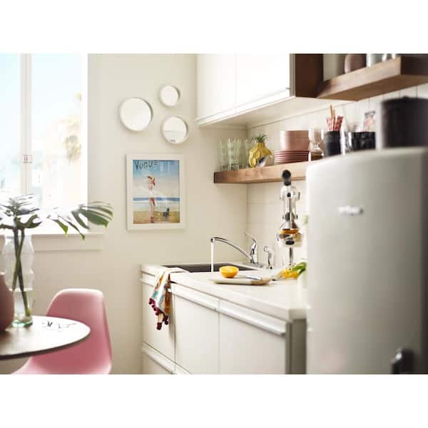 Adler Single-Handle Low Arc Kitchen Faucet in Chrome with Side Sprayer and Tool Free Install