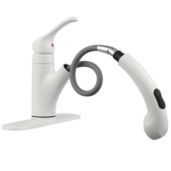 Renzo Single-Handle Pull-Out Sprayer Kitchen Faucet in Glacier