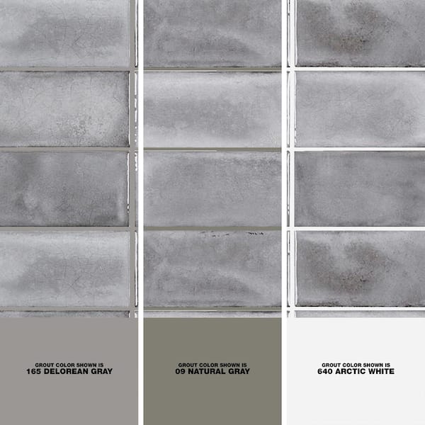 Gris Rustico 3 in. x 6 in. Glossy Textured Ceramic Wall Tile (5.38 sq. ft./Case)