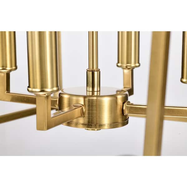 Renzo 4-Light 16 in. Gold Caged Lantern Modern Pendant