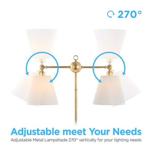 Ruth 2-Light 31 in. Gold Leaf Library Metal LED Table Lamp