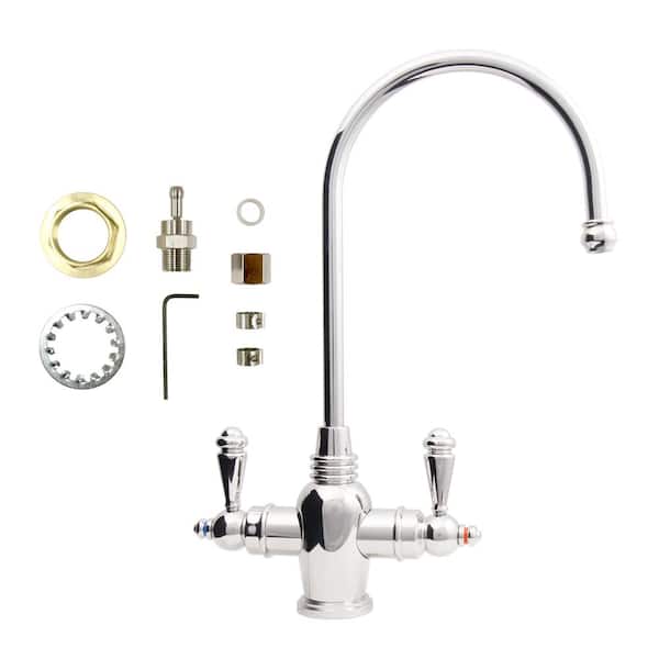 Arlington 2-Handle Instant Hot and Cold Reverse Osmosis Drinking Water Dispenser Faucet in Chrome