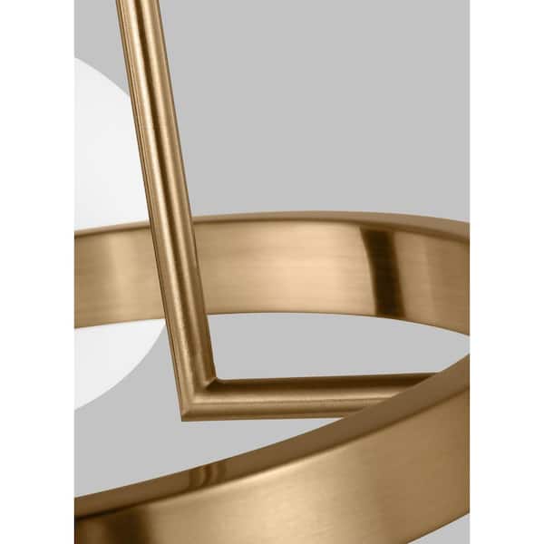 Clybourn 21 in. 3-Light Satin Brass Semi-Flush Mount