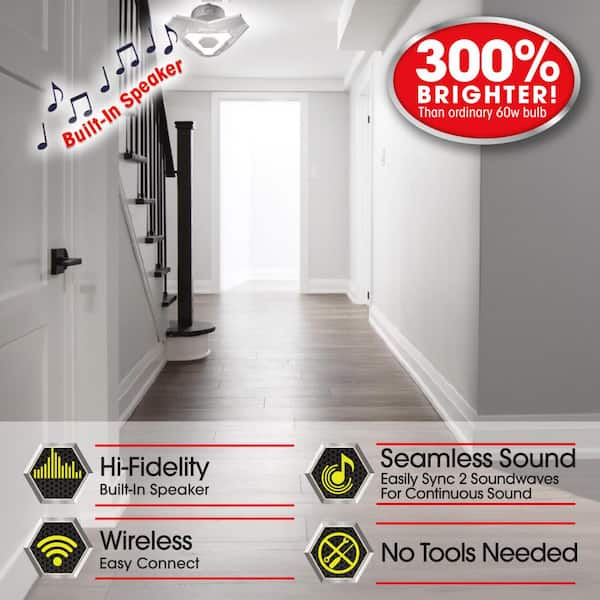 25-Watt LED Lamp Light Bulbs 6500K 3700-Lumens with Built-In Bluetooth Speaker