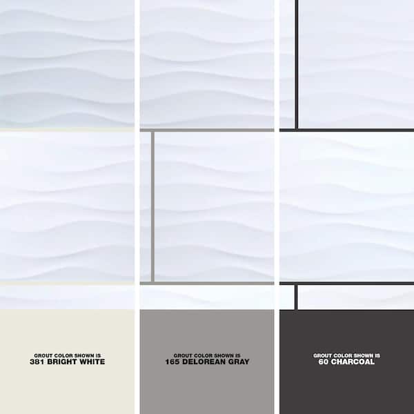 Wavy White 12 in. x 24 in. Glossy Ceramic Wall Tile (16 sq. ft./Case)