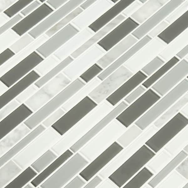 Positano Interlocking 12 in. x 12 in. Mixed Multi-Surface Wall Mosaic Tile (1 sq. ft./Each)