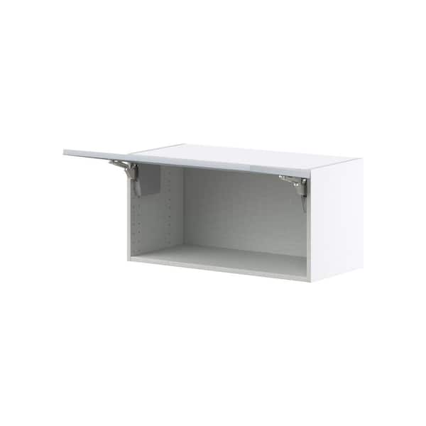 Cumberland Light Gray Shaker Assembled Wall Bridge Kitchen Cabinet with Lift up Door (30 in. W x 15 in. H x 14 in. D)