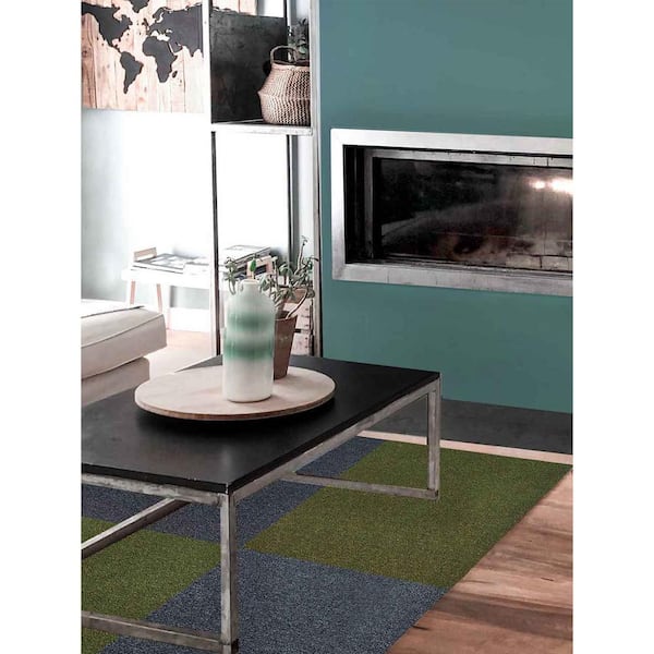 DIP Residential/Commercial Manzanilla Green 19.7 in. x 19.7 Loose Lay Carpet Tile (4 Tiles/Case) 10.7 sq. ft.