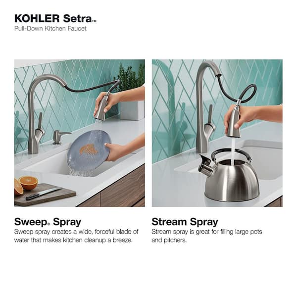Setra Single-Handle Pull-Down Sprayer Kitchen Faucet in Vibrant Stainless