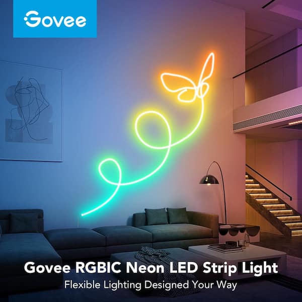 RGBIC Smart 9.8 ft. Strip Light and 6.5 ft. Neon Rope Light Kit