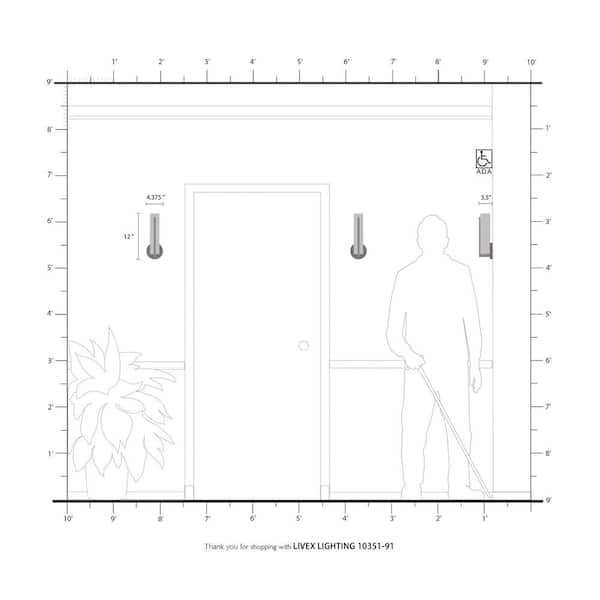 Visby LED Light Brushed Nickel ADA Wall Sconce