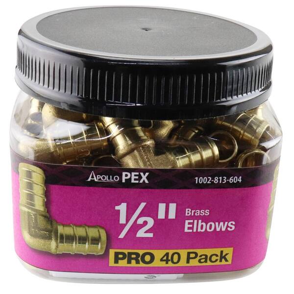 1/2 in. Brass PEX-B Barb 90-Degree Elbow Pro Pack (40-Pack)