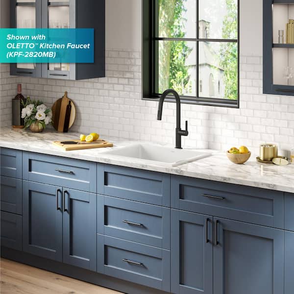 Turino White Fireclay 23.88 in. Single Bowl Drop-In/Undermount Kitchen Sink