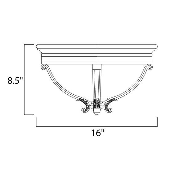 Camden Vivex 3-Light Golden Bronze Outdoor Flushmount