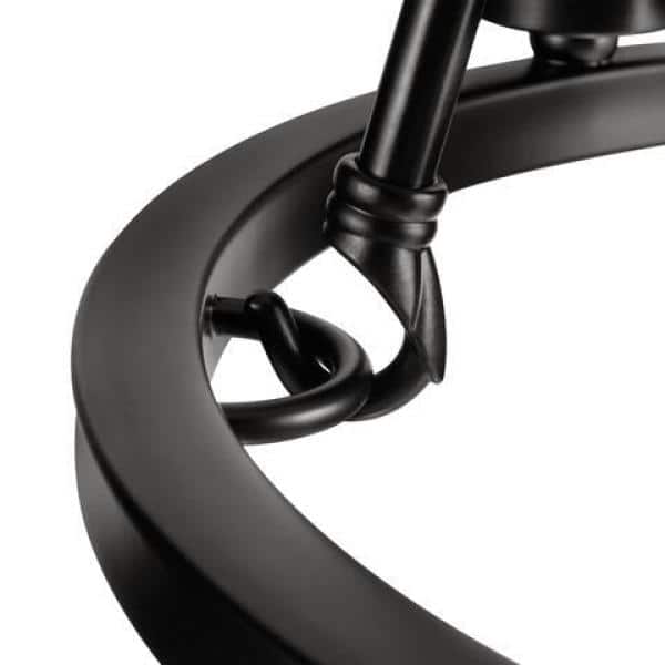 Stratton 14 in. 3-Light Black Semi-Flush Mount