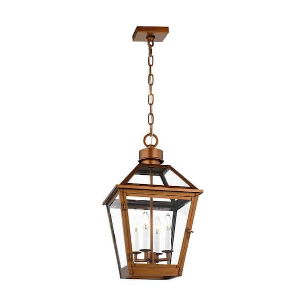 Hyannis 24 in. 4-Light Natural Copper Outdoor Large Pendant Light