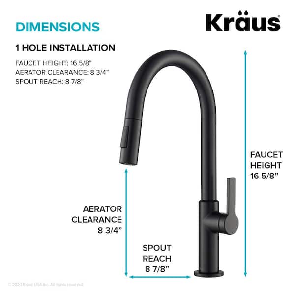 Oletto Single-Handle Pull-Down Sprayer Kitchen Faucet in Matte Black
