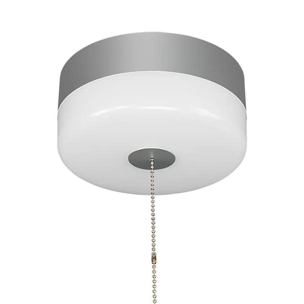 Spin Light 7 in. Closet Light LED Flush Mount Ceiling Light w/ Pull Chain Brushed Nickel Accent Clothes Closet Rated