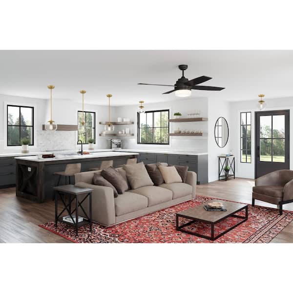 Gracelyn Modern 14.36 in. 1-Light Satin Gold Smart Semi-Flush Mount Ceiling Light with Clear Seedy Glass Globe Shade