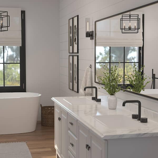 Wilsonart 8 ft Straight Laminate Countertop Kit Included in Gloss Calcutta Marble with Full Wrap Ogee Edge & Backsplash