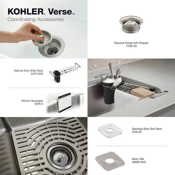 Verse Stainless Steel 33 in. Double Bowl Drop-In Kitchen Sink with Faucet
