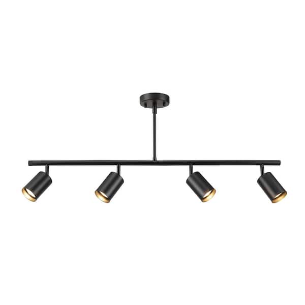 Willard 2.92 ft. 4-Light Matte Black Adjustable Height Linear Track Lighting Kit