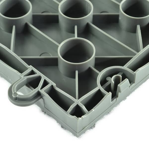 ClickBase Gray Residential 12.125 in. x 12.125 Interlocking Carpet Tile (20 Tiles/Case) 20.4 sq. ft.