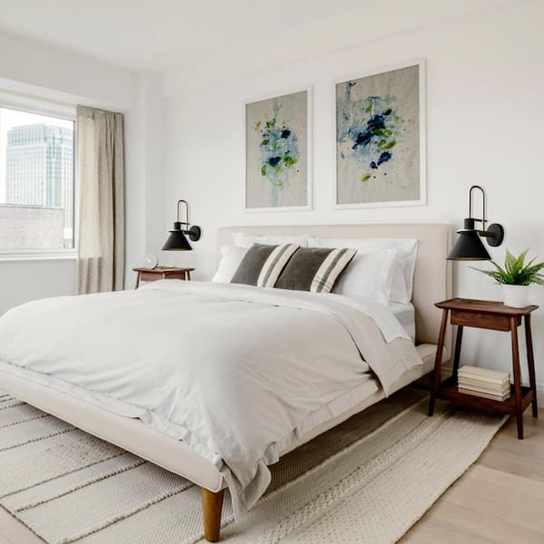 Luckyday 7 in. Modern 1-Light Matte Black Wall Sconce