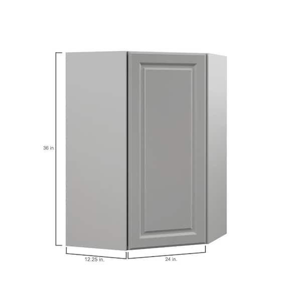 Designer Series Elgin Assembled 24x36x12.25 in. Diagonal Wall Kitchen Cabinet in Heron Gray