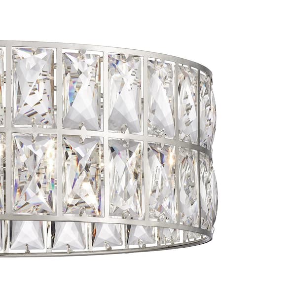 Coffman 3-Light Polished Nickel Semi-Flush Mount