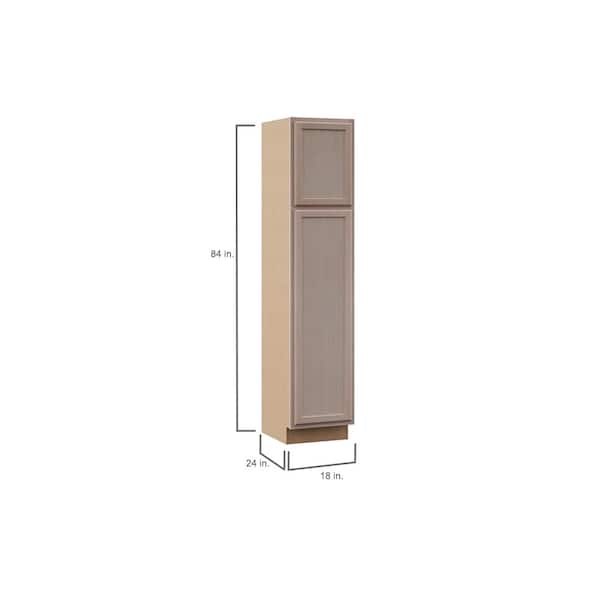 18 in. W x 24 in. D x 84 in. H Assembled Pantry Kitchen Cabinet in Unfinished with Recessed Panel