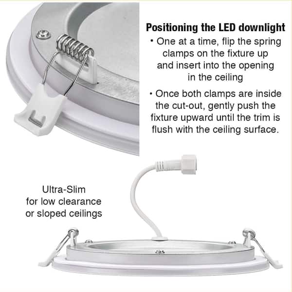 6 in. Canless Adjustable CCT Integrated LED Recessed Light Trim with Night Light 900 Lumens New Construction Remodel