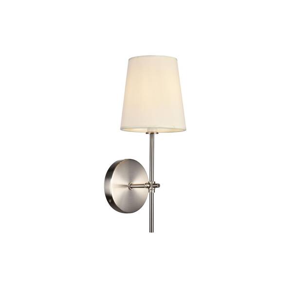 Timeless Home Mercy 5.5 in. W x 15 in. H 1-Light Burnished Nickel Wall Sconce