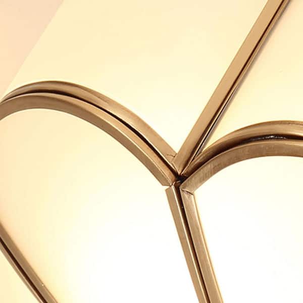 23 in. Tiffany Semi-Flush Mount Ceiling Light with Amber Glass Shade Gold