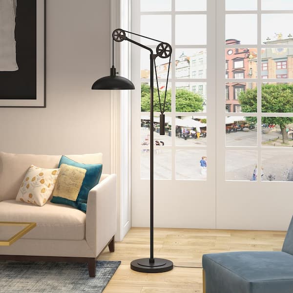 Pablo Blackened Bronze Pully Floor Lamp