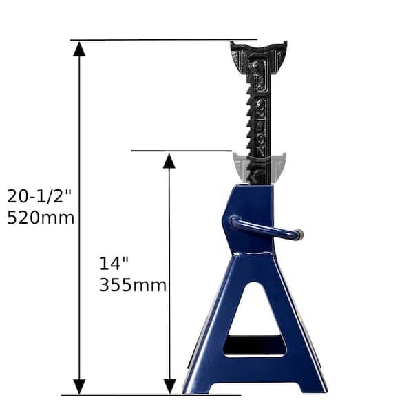 3-Ton Jack Stands Pair, Car Jack Stands High Lift, Blue