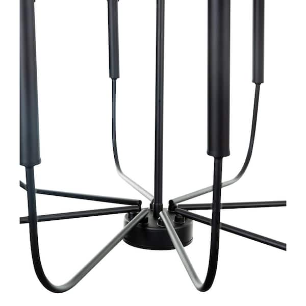 Louis 8-Light Black Candlestick Chandelier
