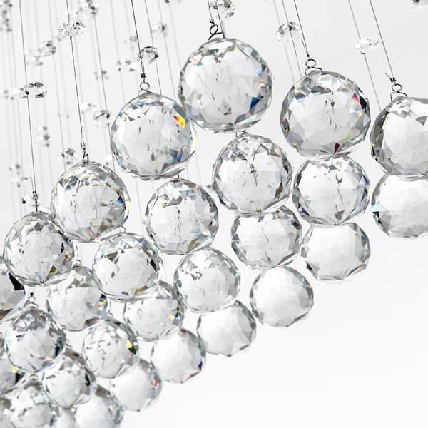 Albany 6-Light Clear Kitchen Island Geometric Chandelier with Crystal Accents