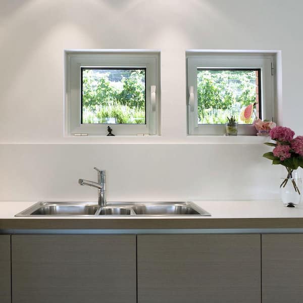 Houzer Premiere Gourmet Series Topmount Stainless Steel Triple Bowl Kitchen Sink, 4-Hole, PGT-4322-1