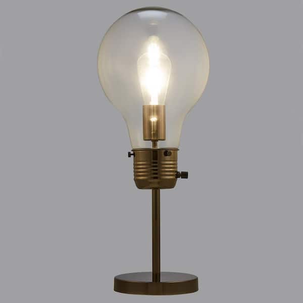 17 in. Dark Nickel Bulb-in-a-Bulb Table Lamp