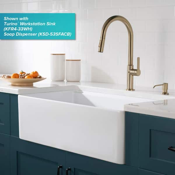 Oletto Single-Handle Pull-Down Sprayer Kitchen Faucet in Spot Free Antique Champagne Bronze