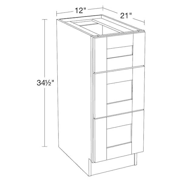 Arlington Vesper White Plywood Shaker Stock Assembled Drawer Base Kitchen Cabinet Sft Cls 12 in W x 21 in D x 34.5 in H
