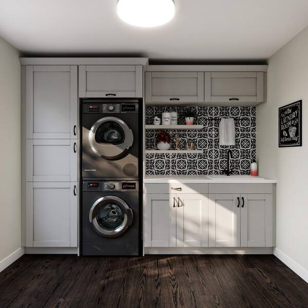 Cumberland Light Gray Shaker Assembled Base Kitchen Cabinet with a Drawer (30 in. W x 34.5 in. H x 24 in. D)