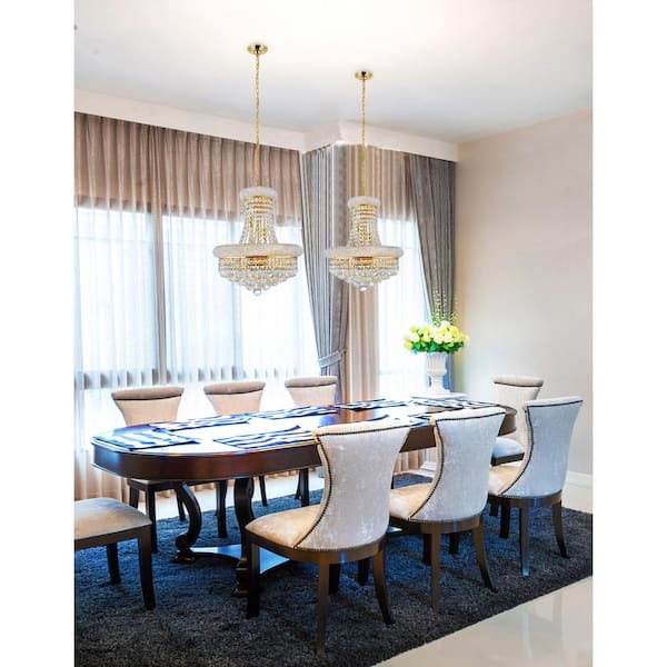 Empire 8 Light Down Chandelier With Gold Finish