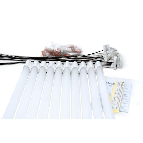 16-Watt 48 in. Universal Voltage Linear LED Tube Light Bulb 6500k (10-Pack)