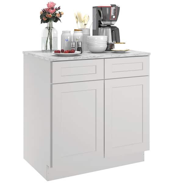 33 in. W x 34-1/2 in. H x 24 in. D Painted Shaker Style Ready to Assemble Base Cabinet