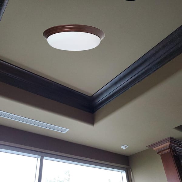 Classic 14 in. Array-Light Bronze LED Flush Mount